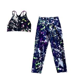 DSG Splattered Paint Sports Bra and leggings bundle- Size Small (8/9)